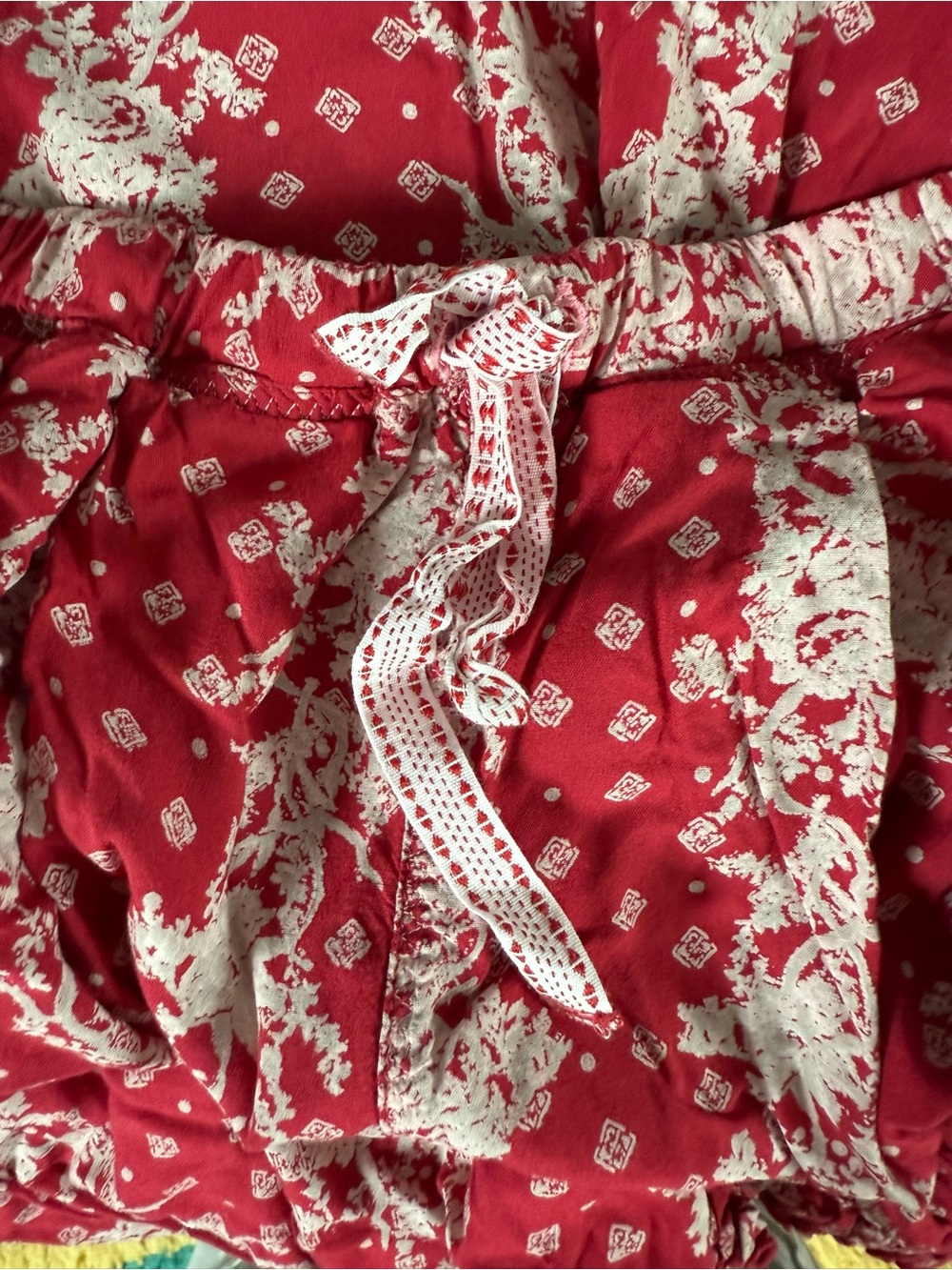 Free People Red Printed Harem Sleep Pants - Picture 6 of 10